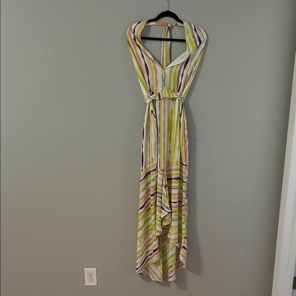 Jennifer Lopez Vibrant Striped Maxi Dress